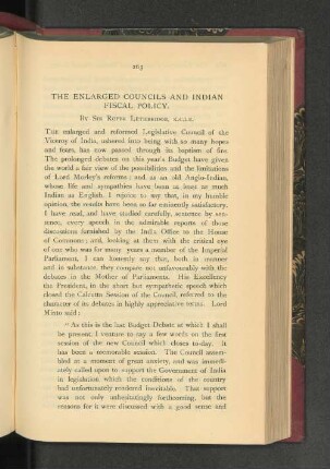 The Enlarged Councils and Indian Fiscal Policy.