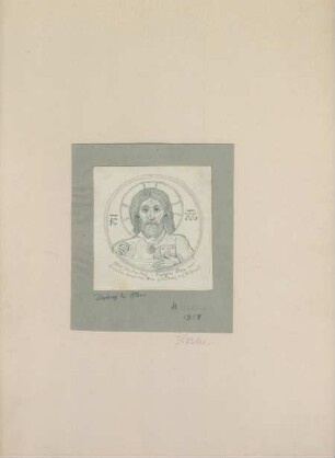 Heinrich Köhler: Coloss[aler] Christus-Kopf in Daphny bei Athen