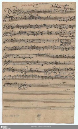 Violino 1mo [= gestrichen] Hautbois Imo.