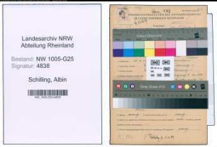 Entnazifizierung Albin Schilling , geb. 15.04.1899 (Vertreter)