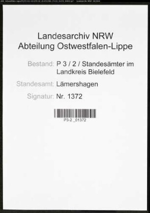Sterberegister Standesamt Lämershagen