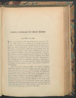 Páginas olvidadas de Emilio Becher