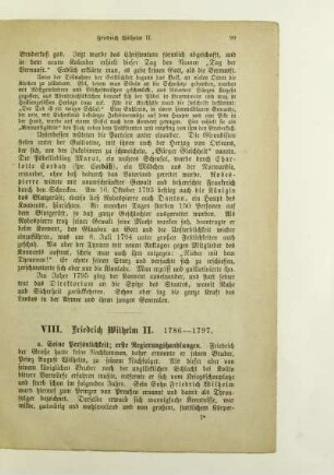 VIII. Friedrich Wilhelm II. 1786-1797