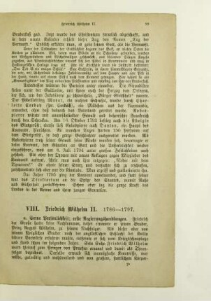 VIII. Friedrich Wilhelm II. 1786-1797