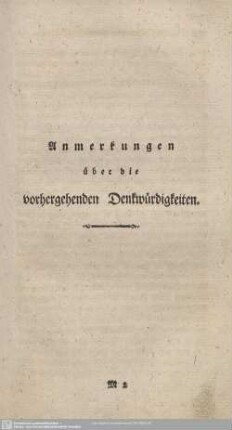 Anmerkungen über die vorhergehenden Denkwürdigkeiten.