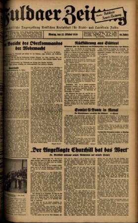 Ausgabe vom Montag, den 23. Oktober 1939.