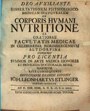 Diss. physiolog. med. inaug. de corporis humani nutritione