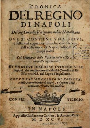 Cronica del regno di Napoli