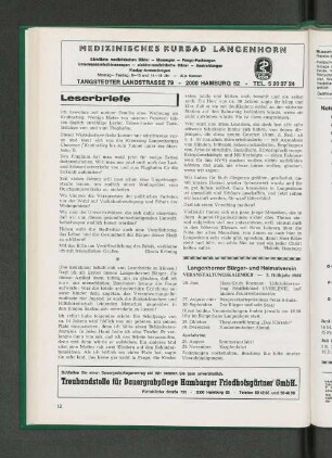 Langenhorner Bürger- und Heimatverein Veranstaltungskalender