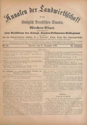 No. 49. Berlin, den 6. Dezember 1871. XI. Jahrgang.