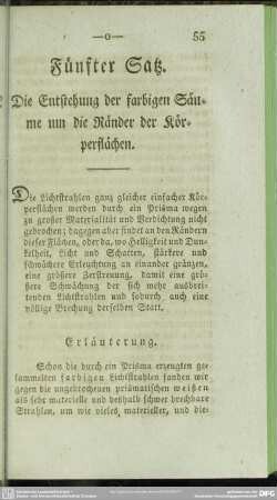 Fünfter Satz. Die Entstehung der farbigen Säume um die Ränder der Körperflächen