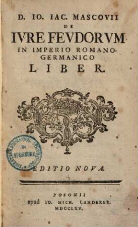 De iure feudorum in imperio Romano-Germanico liber