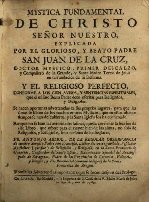 Mystica Fundamental de Christo Señor Nuestro ...