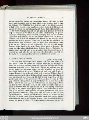 31. [An Charlotte Pistorius.]
