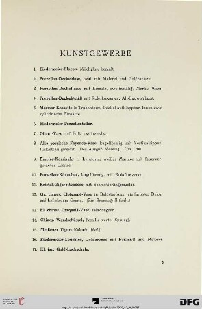 Kunstgewerbe (Nr. 1-64)