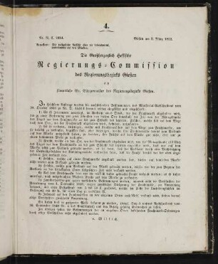 Amtsblatt der Großherzoglich-Hessischen Regierungs-Commission des Regierungsbezirks Gießen