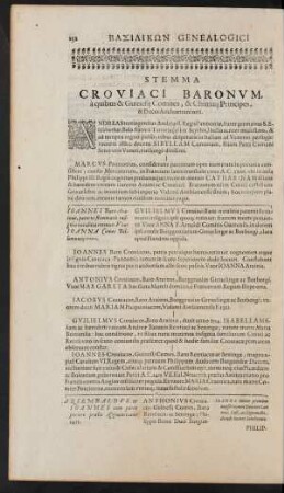 Stemma Croviaci Baronum, à quibus & Guinesii Comites, ...