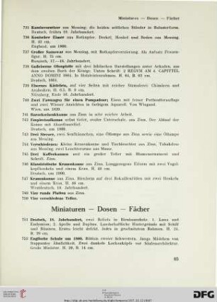 Miniaturen – Dosen – Fächer (Nr. 751-773)