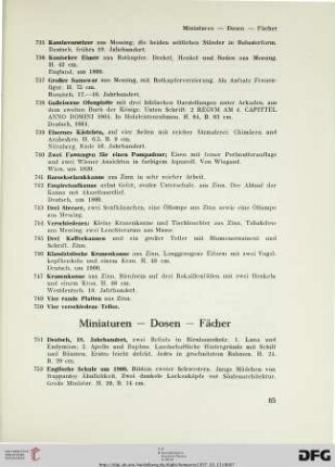 Miniaturen – Dosen – Fächer (Nr. 751-773)