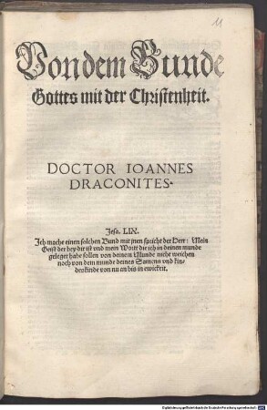 Von dem Bunde Gottes mit der Christenheit