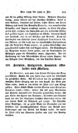 XIII. Servien, Bulgarien, Bosnien, Walachei und Moldau