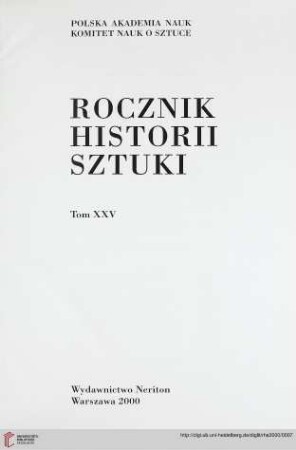 25: Rocznik Historii Sztuki