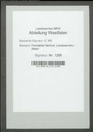 Bericht über die Besitzungen des ehemaligen Klosters Ullenhausen (bei Alverdissen)