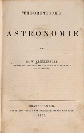 Theoretische Astronomie