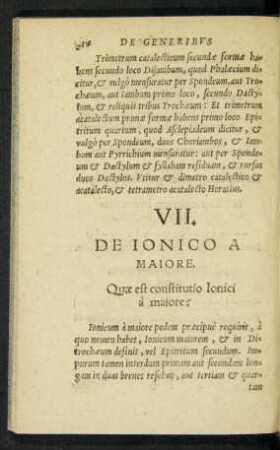 VII. De Ionico A Maiore.