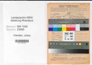 Entnazifizierung Julius Vianden , geb. 03.09.1895 (Lehrer)