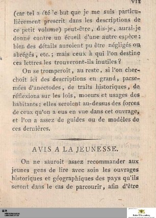 Avis A La Jeunesse