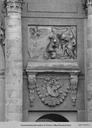 Historische und symbolische Darstellungen zu Ehren von Franz I. von Lothringen : Die Stadt Florenz huldigt Franz I. von Lothringen