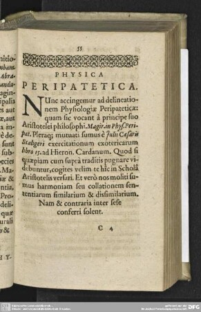 PHYSICA PERIPATETICA.