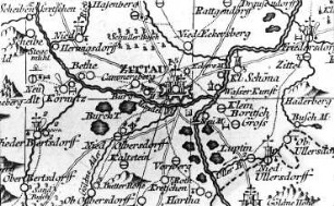 Mittelherwigsdorf-Eckartsberg. Oberlausitzkarte, Schenk, 1759