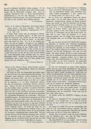 184-185 [Rezension] Predigten über die altkirchlichen Episteln