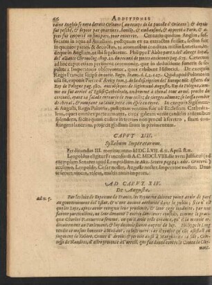 Caput XIII. Syllabum Imperatorum.