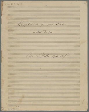 Konzertstücke, pf (2), op.20,2, LüdD p.445 - BSB Mus.N. 119,88 : Konzertstück für zwei Klaviere // in drei Sätzen Hugo Distler, opus 20/I