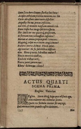 Scena Prima. Regina: Nuncius.