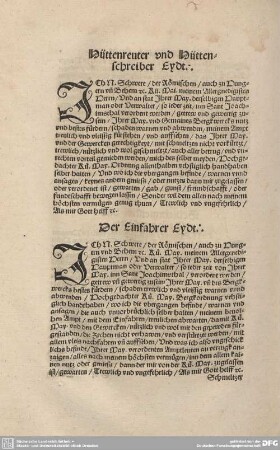 Hüttenreuter und Hüttenschreiber Eydt.