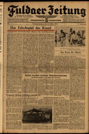 Ausgabe vom Sonntag, den 05. März 1944.