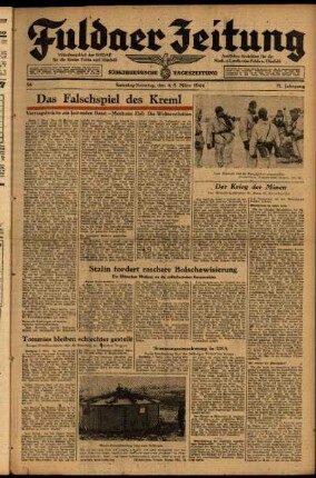 Ausgabe vom Sonntag, den 05. März 1944.
