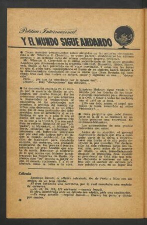 Y el mundo sigue andando : Política internacional