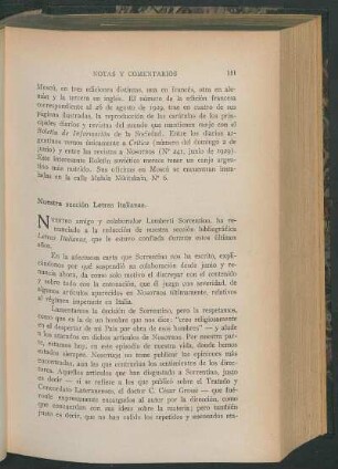 Nuestra sección Letras italianas