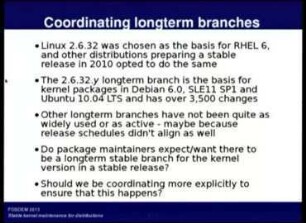 Stable kernel maintenance for distributions