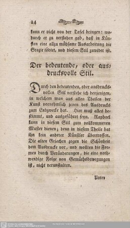 Der bedeutende, oder ausdrucksvolle Stil.