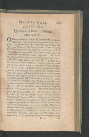 Caput XVI. Quaenam a deo ex Nihilo creata sint.