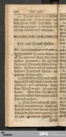 Lob- und Danck-Lieder.