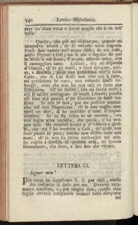 Lettera CI. - Der hundert und zwanzigste Brief
