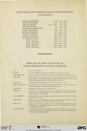 [Zeittafel und Fachausdrücke]