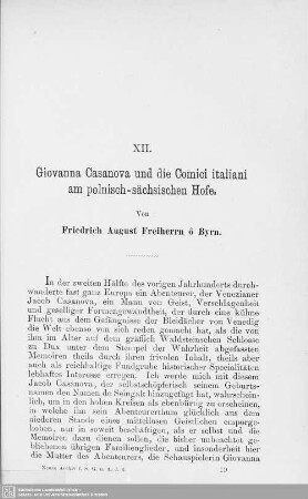 XII. Giovanna Casanova und die Comici italiani am polnisch-sächsischen Hofe